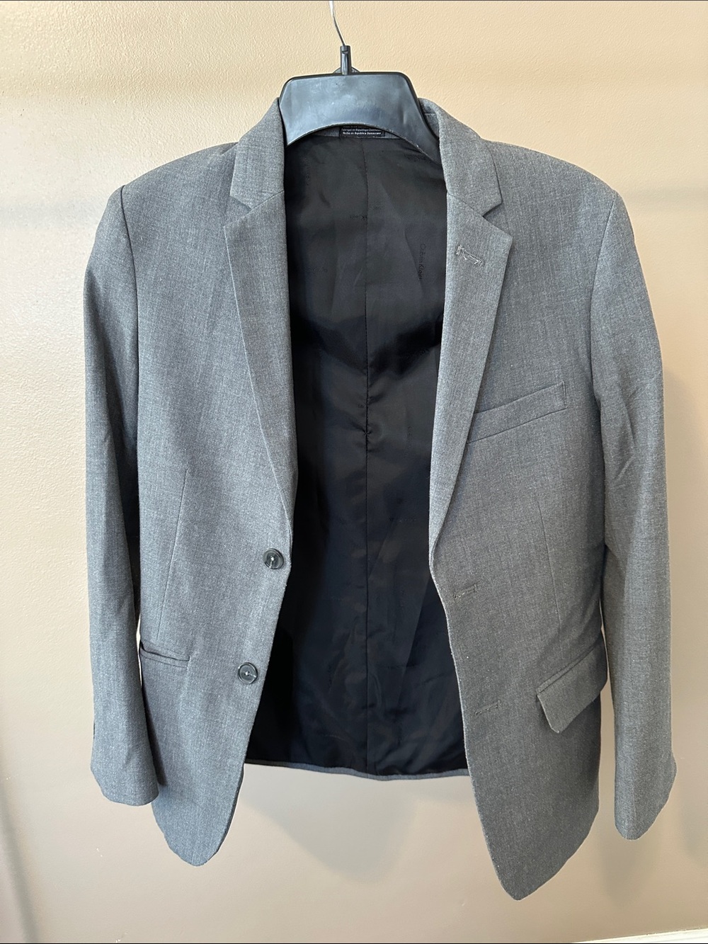 Calvin Klein Men's Gray Two-Button Sport Coat Blazer